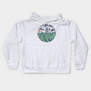 Skeleton Hunting Fish Kids Hoodie